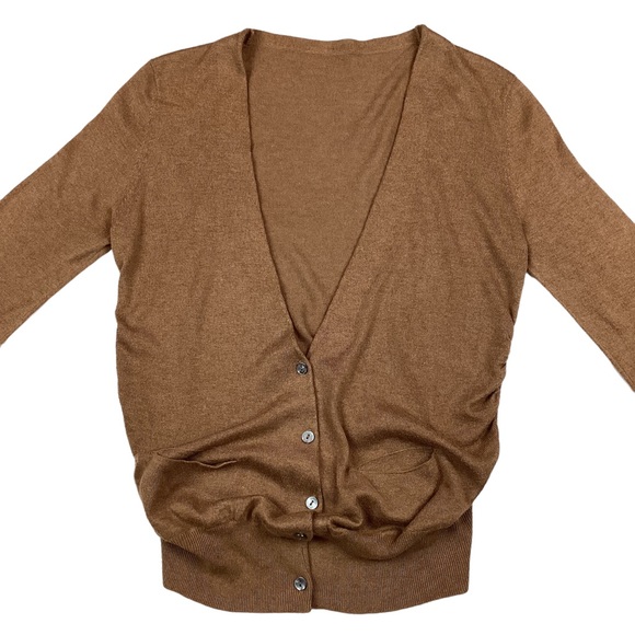 Vintage Cardigan Camel Button Up V-Neck - Picture 3 of 7
